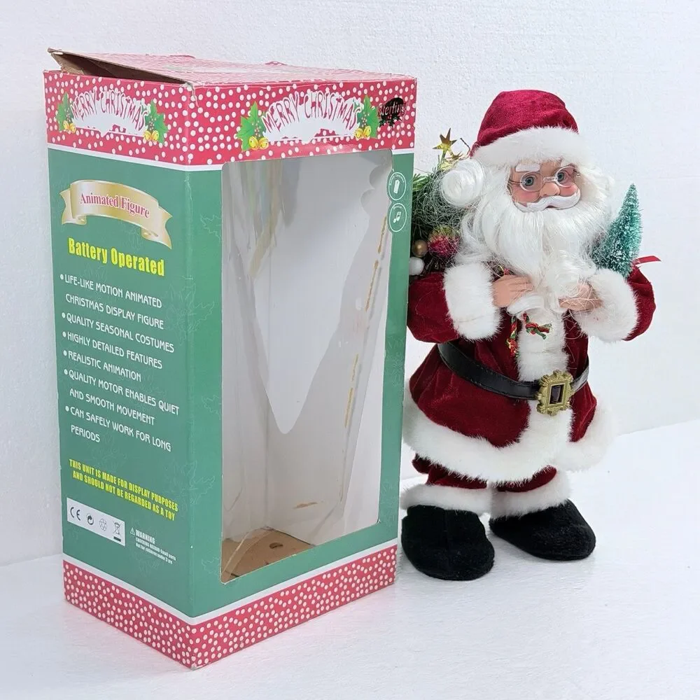 Vintage Santa Claus Singing Jingle Bells Christmas Holiday Decoration SINGS ONLY
